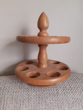 MCM Wooden Two-Tier Egg Holder - Natural Wood